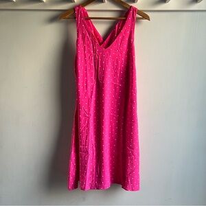 LOFT Vibrant Pink Dress with Polka Dots